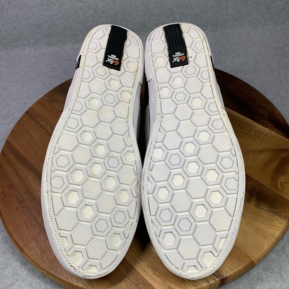 GBX Men 13 M Shoes Sneakers Skater Black No Lace Zip Up Low Top Taupe Old School - Picture 14 of 16